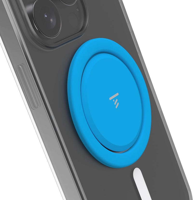 Tango Ultra Thin Grip for MagSafe: One Hand Open, Stand, 10x Expandable, Space Grade Steel, Removable for Wireless Charging. Half The Thickness, Twice The Fidget - Bright Blue - Image 1